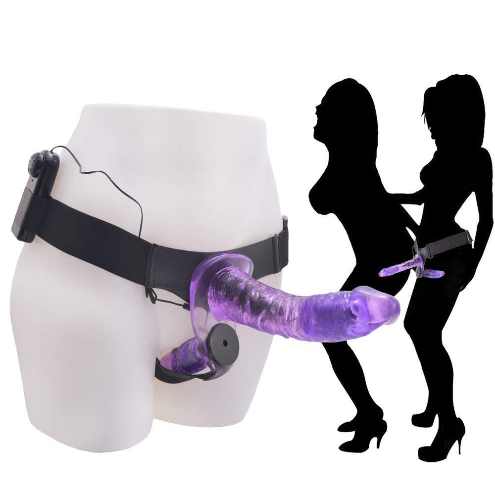 Yumuşak Dokuda Ultra Çift Taraflı Çift Titreşimli Anal Vajinal Belden Bağlamalı Dildo Vibratör