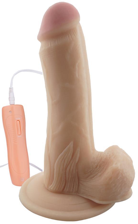 Yumuşak Gerçekçi Et Dokusunda 18 Cm 10 Farklı Titreşim Oynar Başlıklı Penis Dildo Realistik Vibratör