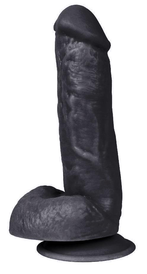 Zenci 18 Cm Kalın Güçlü Vantuzlu Ultra Gerçekçi Ten Doku Hissiyatında Dildo Realistik Siyah Penis