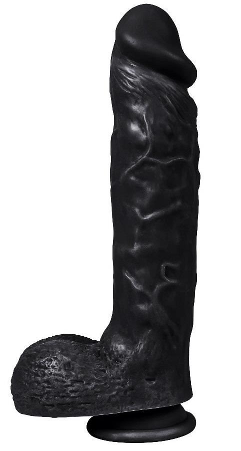 Zenci 24 Cm Kalın Ultra Gerçekçi Et Doku Dildo Vantuzlu Birebir Ten Hissiyatı Realistik Siyah Penis