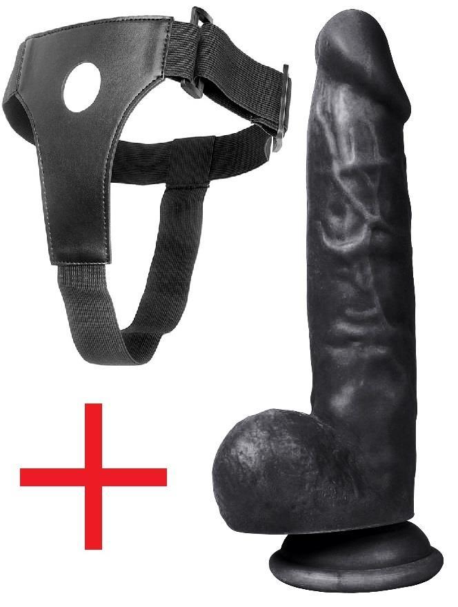Zenci Kemerli 20 Cm Gerçekçi Et Dokulu Güçlü Vantuzlu Penis Takma Realistik Belden Bağlamalı Dildo